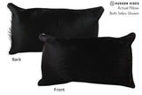 Solid Black 12"x22" Brazilian Cowhide Pillow #73861 by Hudson Hides