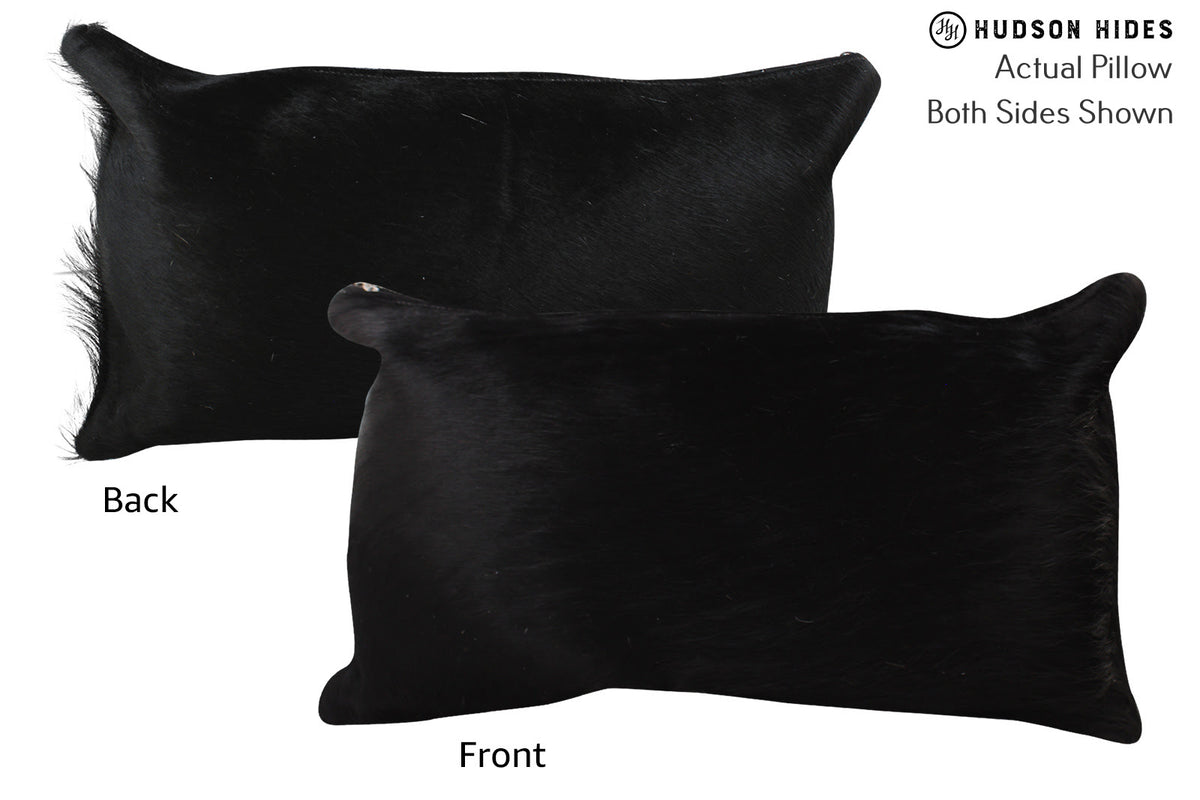 Solid Black Cowhide Pillow #73861