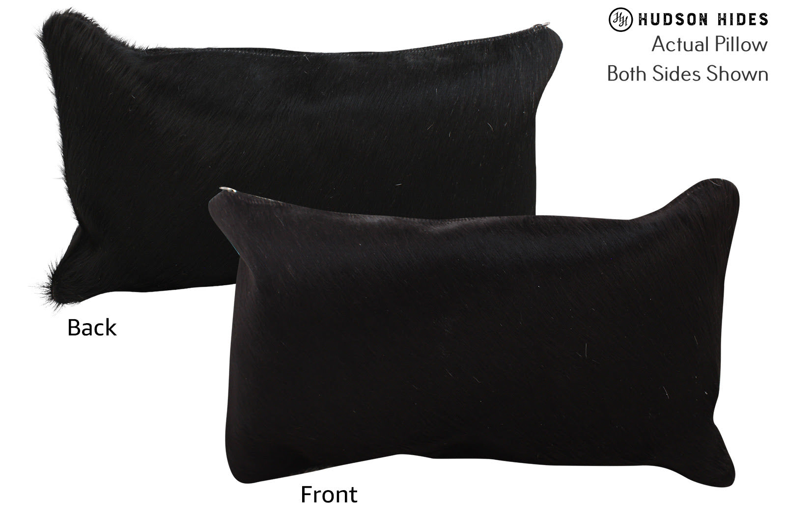Solid Black Cowhide Pillow #73870