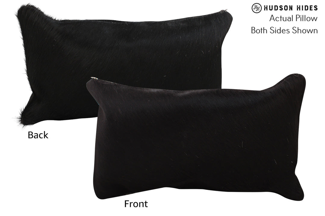 Solid Black Pillow 12"x22"#73870 by Hudson Hides