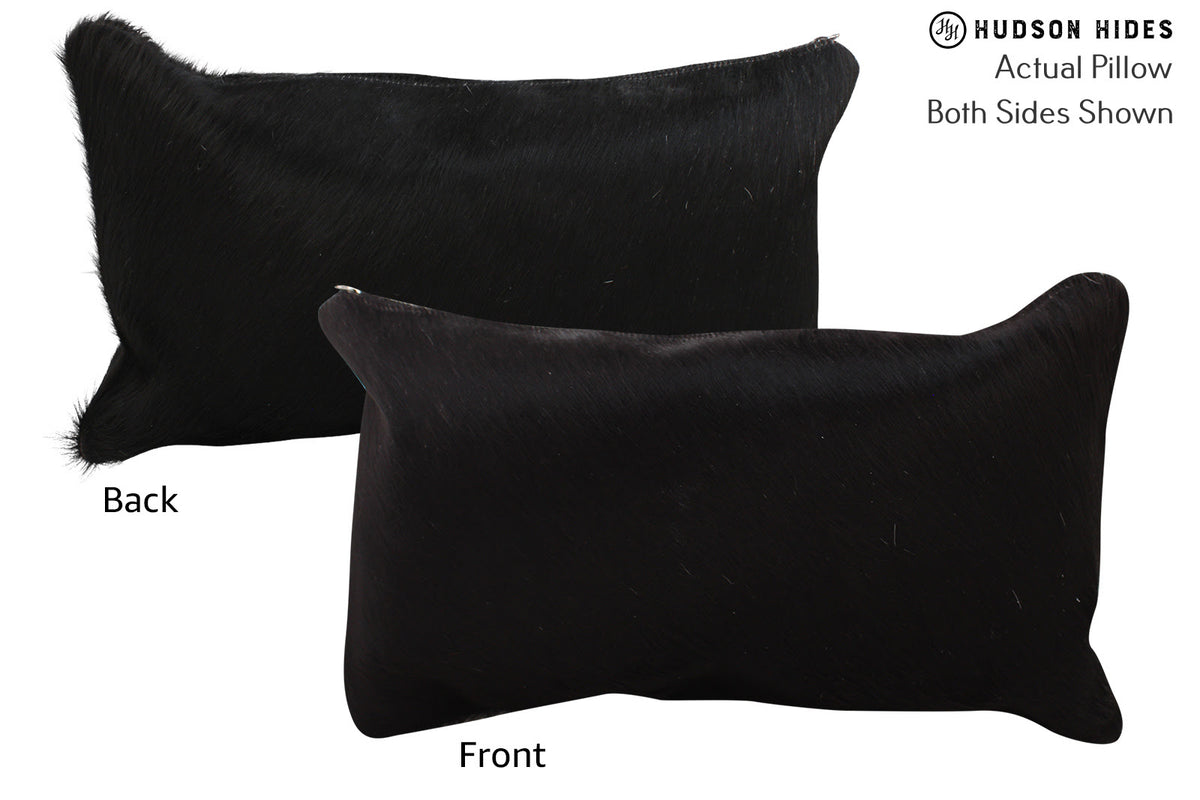 Solid Black Cowhide Pillow #73870