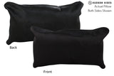 Solid Black 12"x22" Brazilian Cowhide Pillow #73874 by Hudson Hides