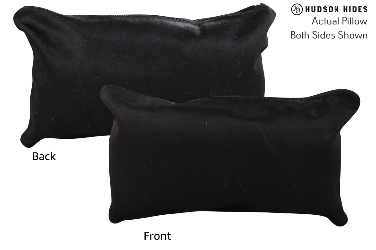 Solid Black Cowhide Pillow #73874