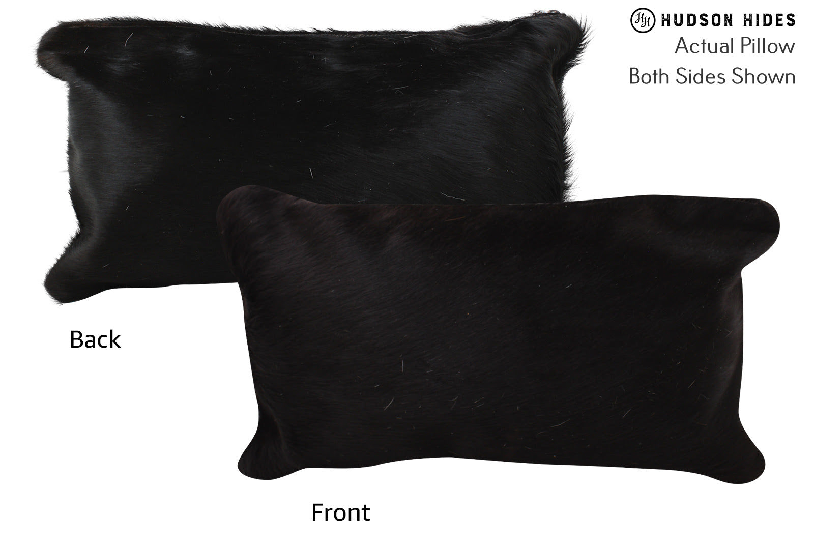 Solid Black Cowhide Pillow #73878
