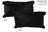 Solid Black 12"x22" Brazilian Cowhide Pillow #73878 by Hudson Hides