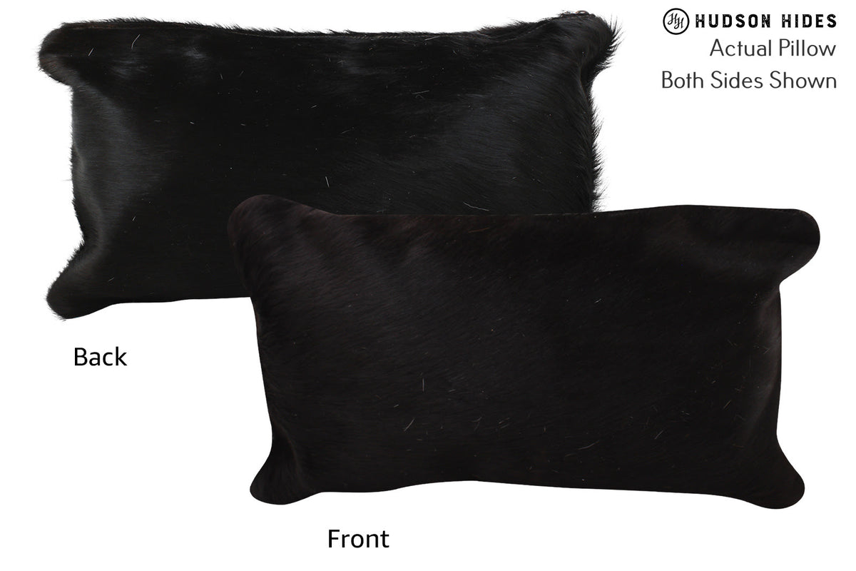 Solid Black Cowhide Pillow #73878