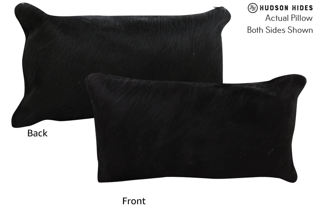 Solid Black Pillow 12"x22"#73879 by Hudson Hides