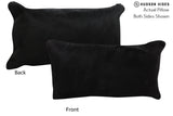 Solid Black 12"x22" Brazilian Cowhide Pillow #73879 by Hudson Hides