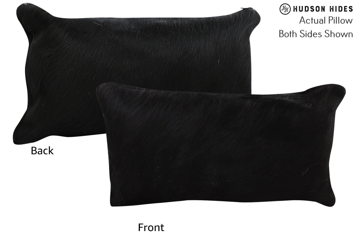 Solid Black Cowhide Pillow #73879