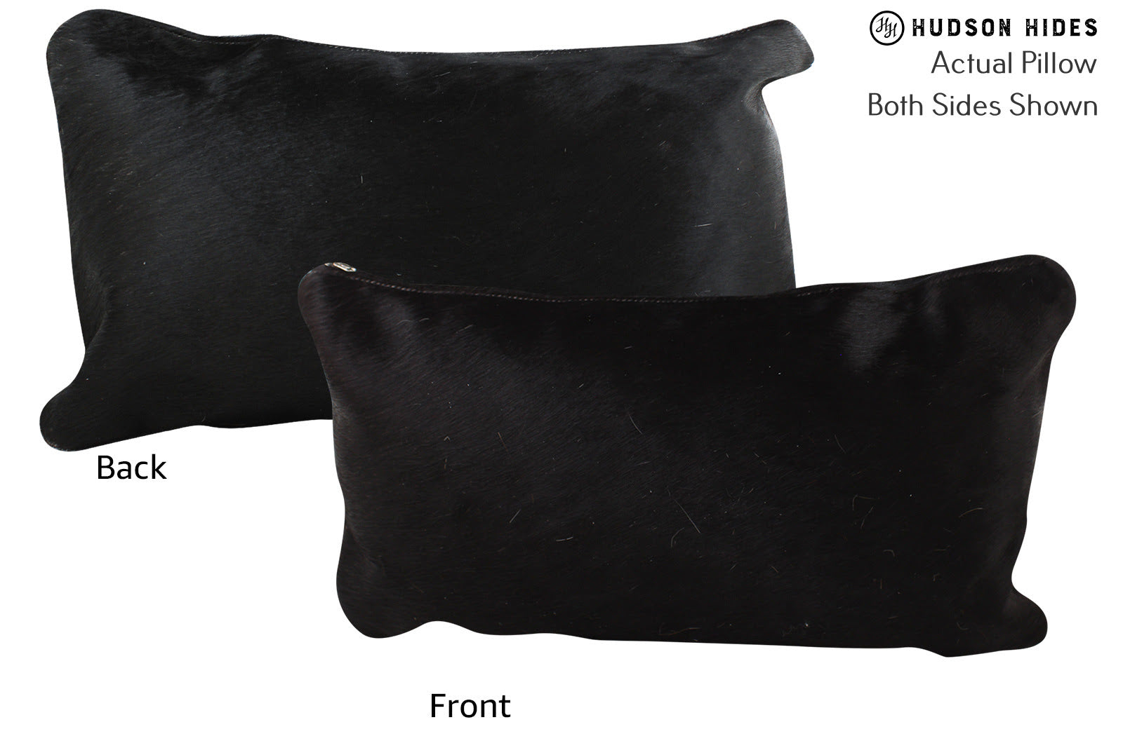 Solid Black Cowhide Pillow #73882