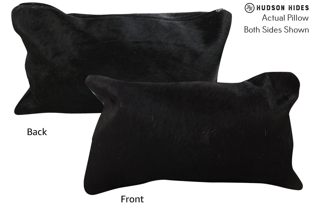 Solid Black Pillow 12"x22"#73887 by Hudson Hides