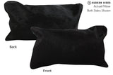 Solid Black 12"x22" Brazilian Cowhide Pillow #73887 by Hudson Hides