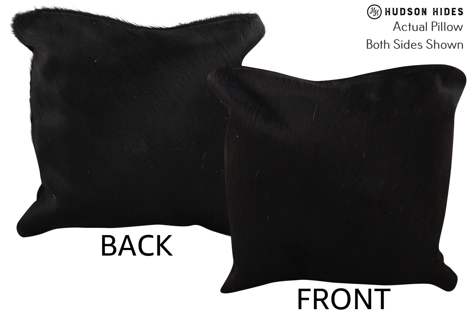 Solid Black Cowhide Pillow #73974