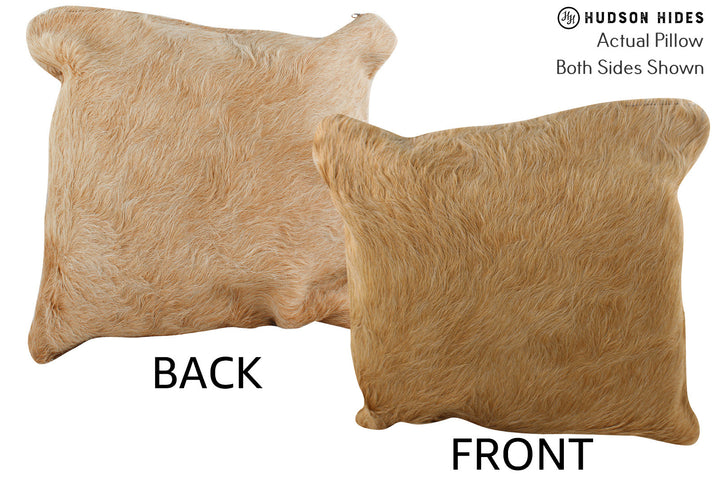 Beige 16"x16" Brazilian Cowhide Pillow #73976 by Hudson Hides
