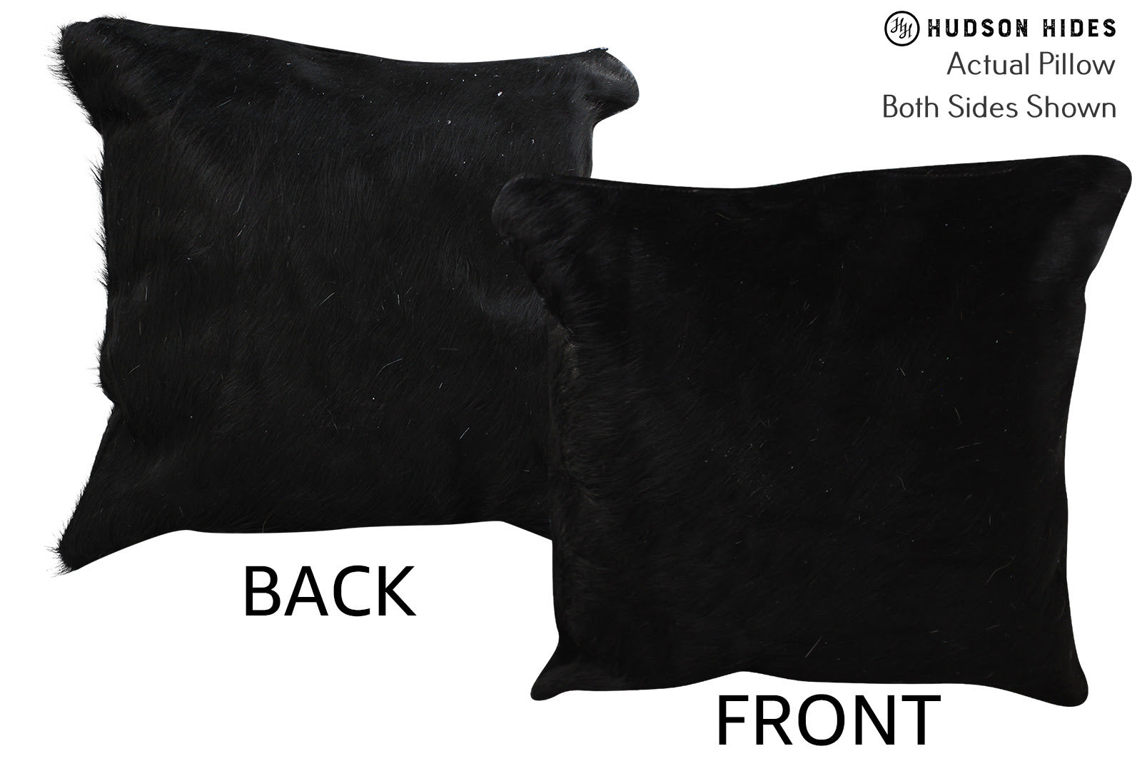 Solid Black Cowhide Pillow #73982