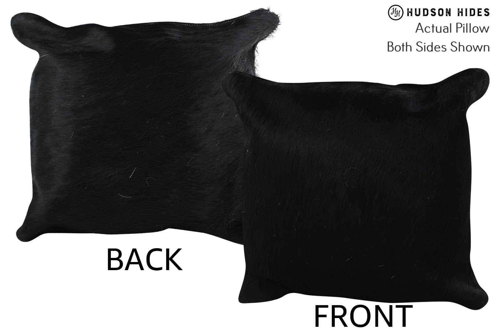 Solid Black Cowhide Pillow #73986