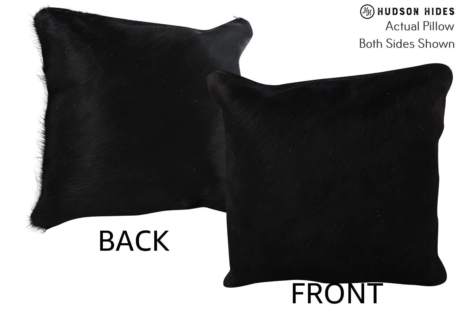 Solid Black Cowhide Pillow #73991
