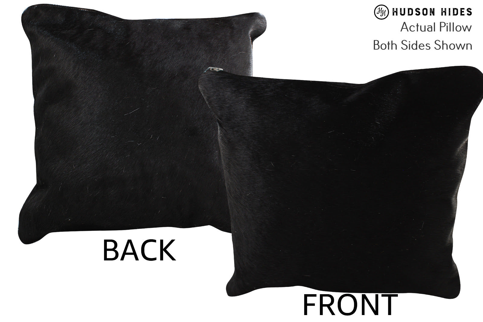 Solid Black Cowhide Pillow #73995