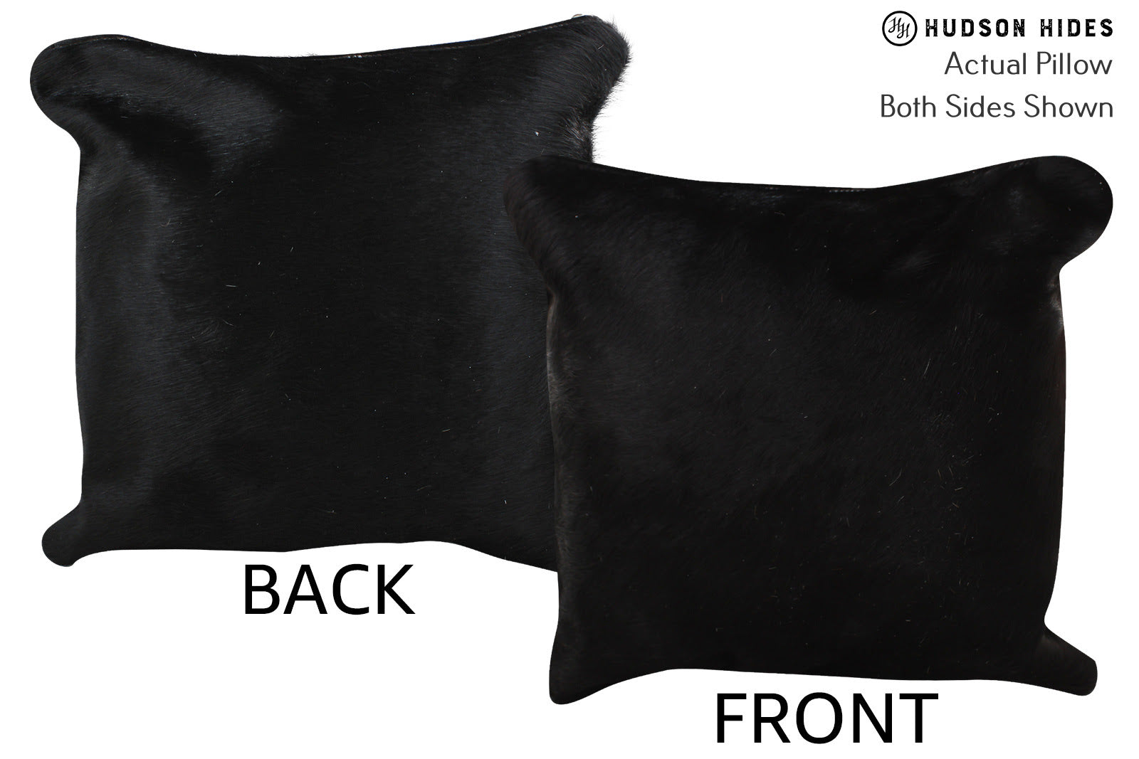 Solid Black Cowhide Pillow #74000