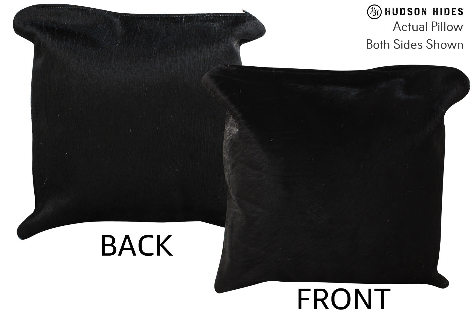 Solid Black Cowhide Pillow #74007