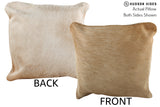Beige 16"x16" Brazilian Cowhide Pillow #74011 by Hudson Hides