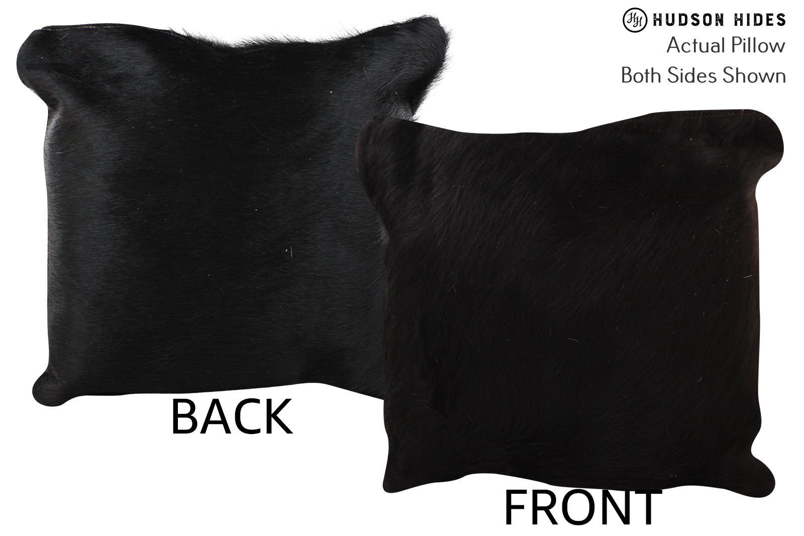 Solid Black Cowhide Pillow #74012