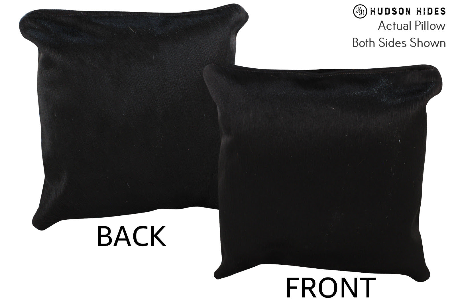 Solid Black Cowhide Pillow #74028
