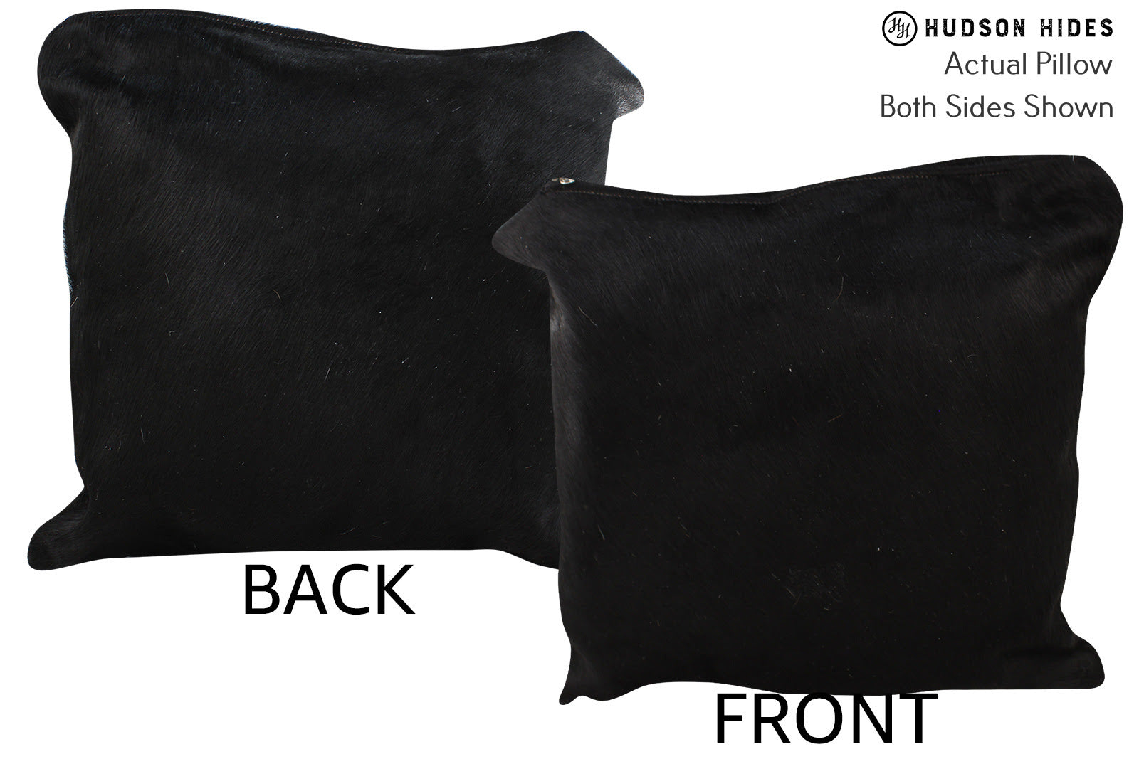 Solid Black Cowhide Pillow #74047