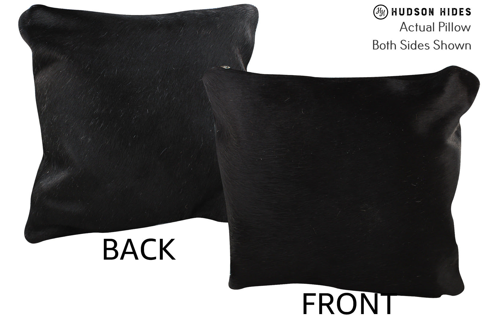 Solid Black Cowhide Pillow #74059