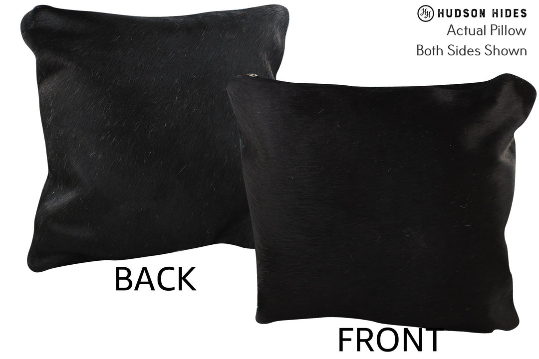 Solid Black Pillow 16"x16"#74059 by Hudson Hides