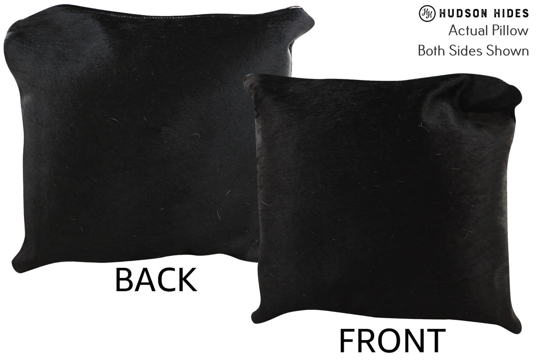 Solid Black Pillow 16"x16"#74066 by Hudson Hides