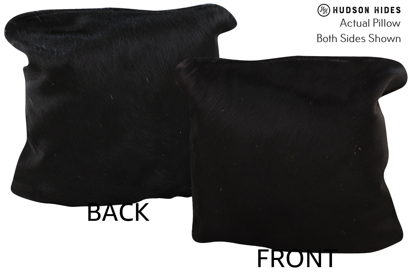 Solid Black Cowhide Pillow #74070