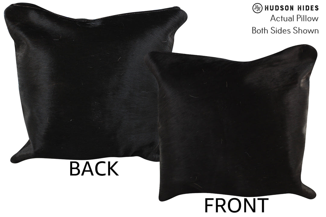 Solid Black Pillow 16"x16"#74088 by Hudson Hides