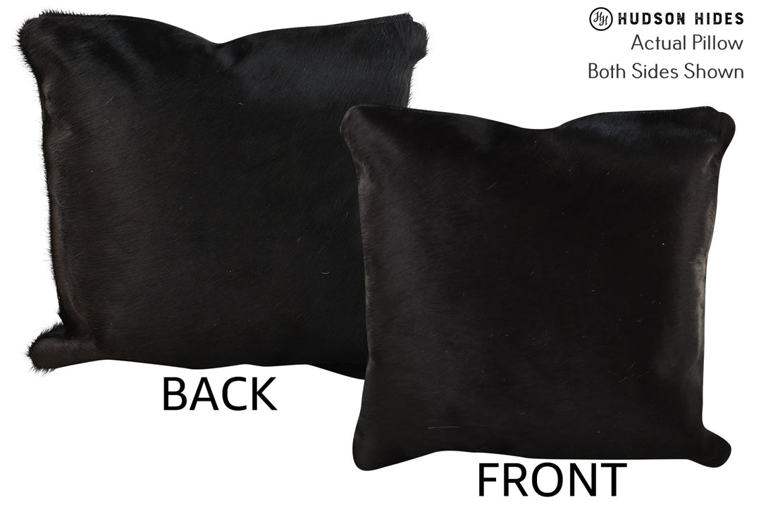 Solid Black Pillow 16"x16"#74095 by Hudson Hides