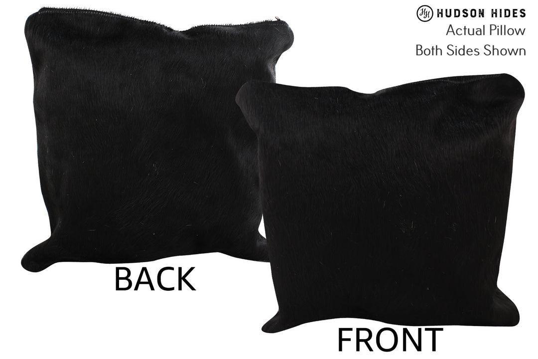 Solid Black Pillow 16"x16"#74099 by Hudson Hides