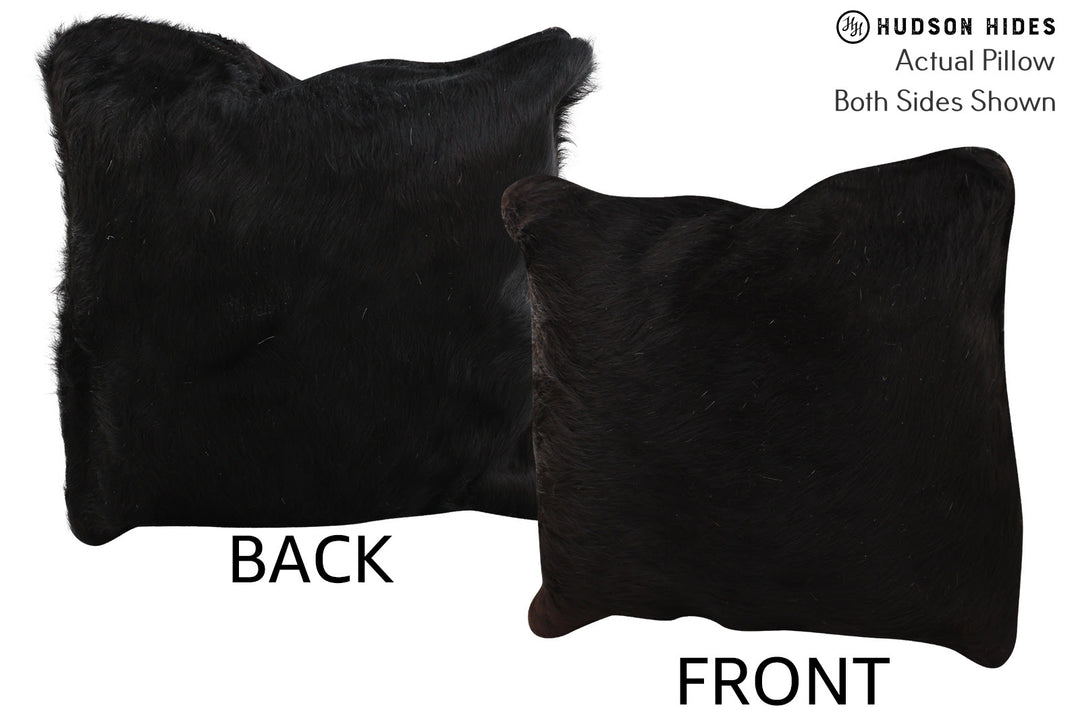 Solid Black Pillow 16"x16"#74107 by Hudson Hides
