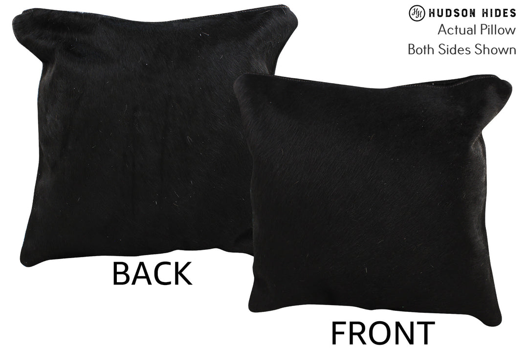 Solid Black Pillow 16"x16"#74113 by Hudson Hides