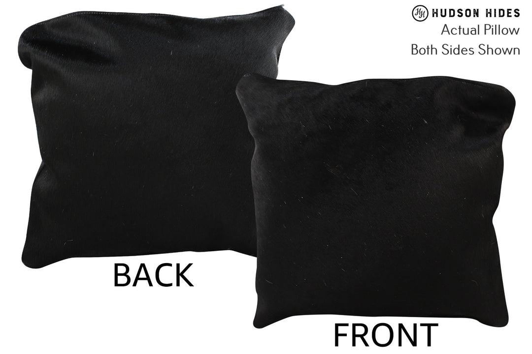 Solid Black Pillow 16"x16"#74116 by Hudson Hides