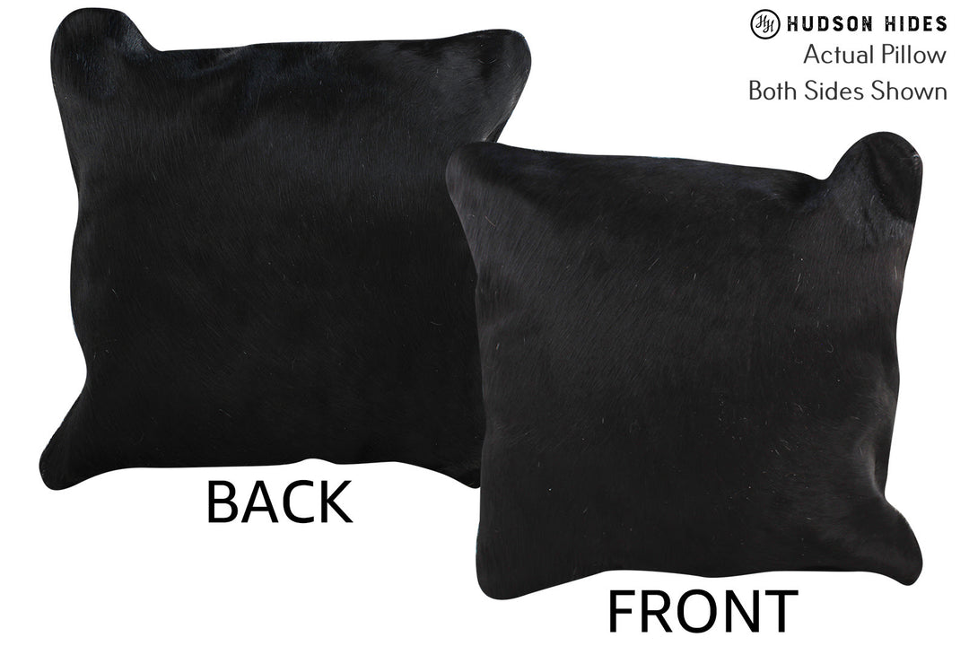 Solid Black Pillow 16"x16"#74124 by Hudson Hides