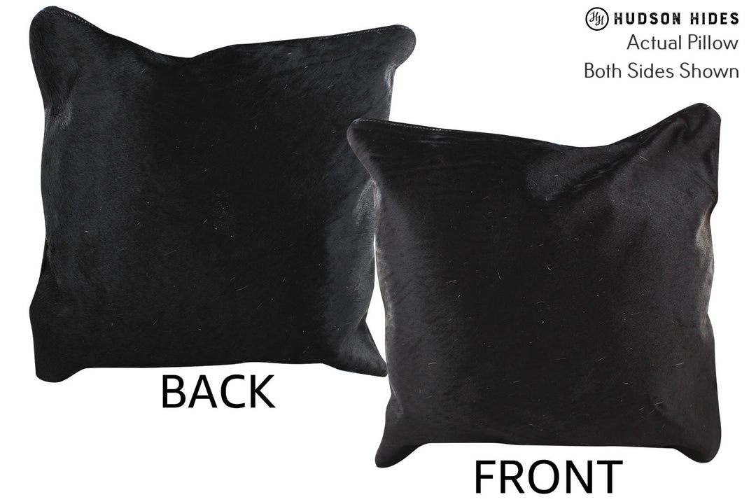 Solid Black Pillow 16"x16"#74128 by Hudson Hides