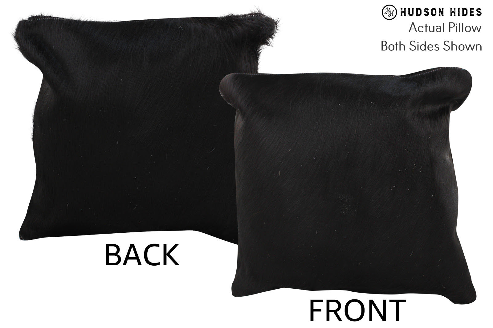 Solid Black Cowhide Pillow #74139