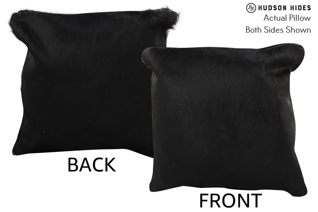 Solid Black Pillow 16"x16"#74139 by Hudson Hides