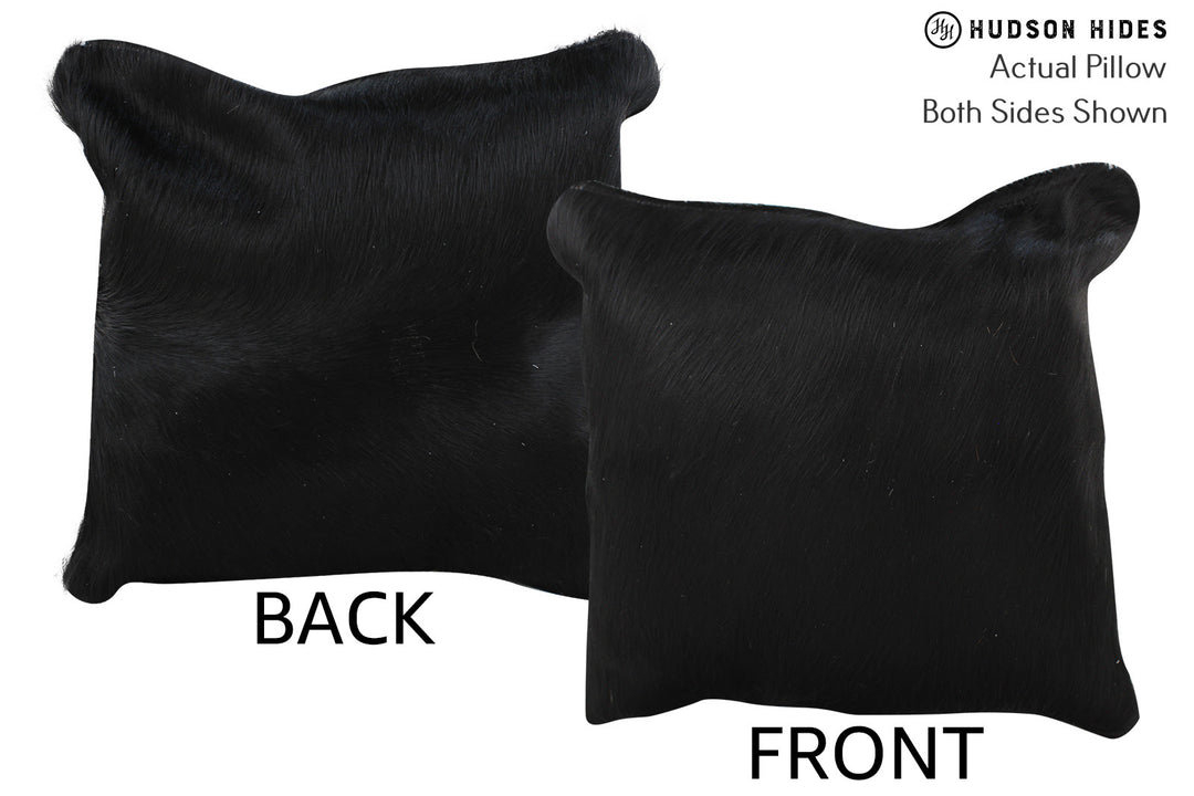 Solid Black Pillow 16"x16"#74143 by Hudson Hides