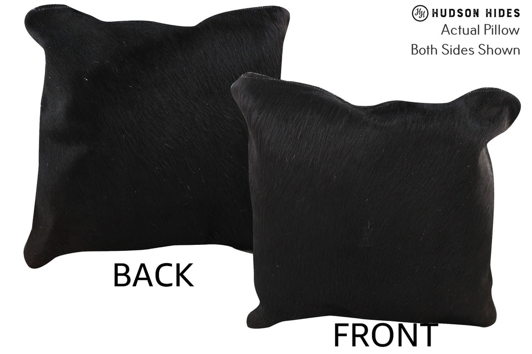 Solid Black Pillow 16"x16"#74151 by Hudson Hides