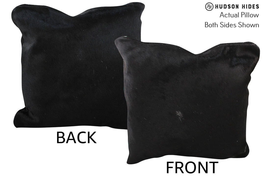 Solid Black Pillow 16"x16"#74154 by Hudson Hides