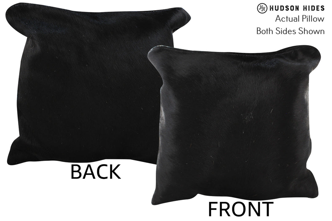 Solid Black Pillow 16"x16"#74161 by Hudson Hides