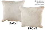 Solid White 16"x16" Brazilian Cowhide Pillow #74162 by Hudson Hides