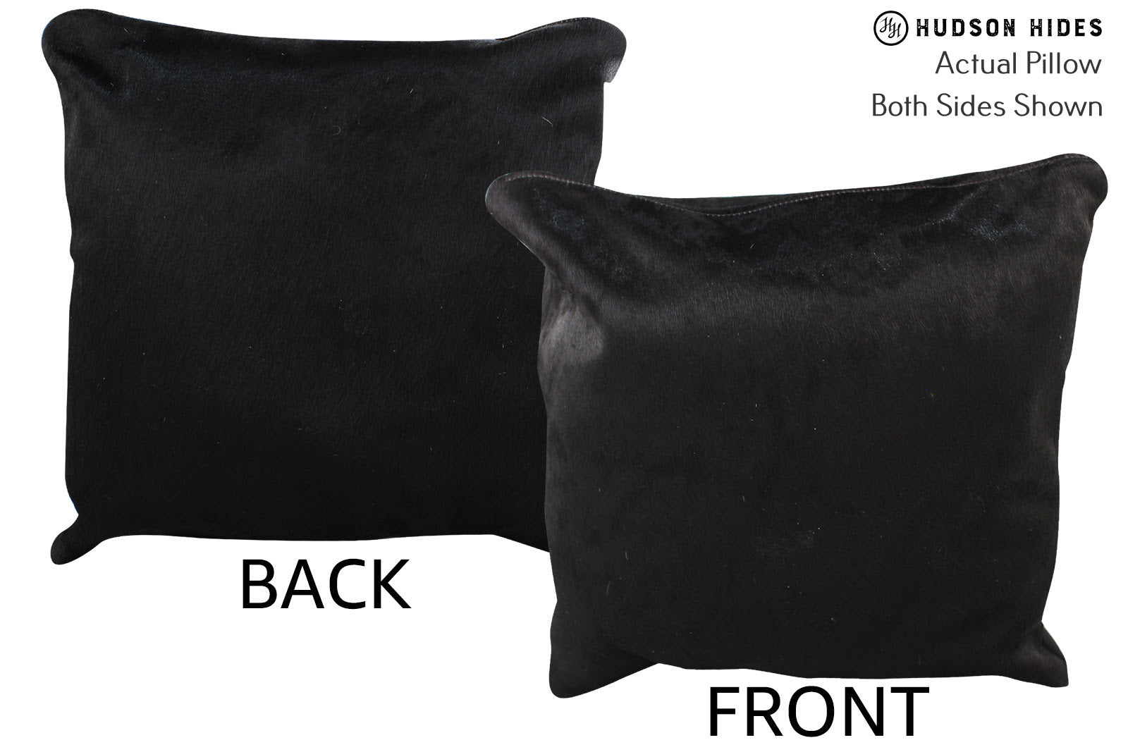 Solid Black Cowhide Pillow #74172