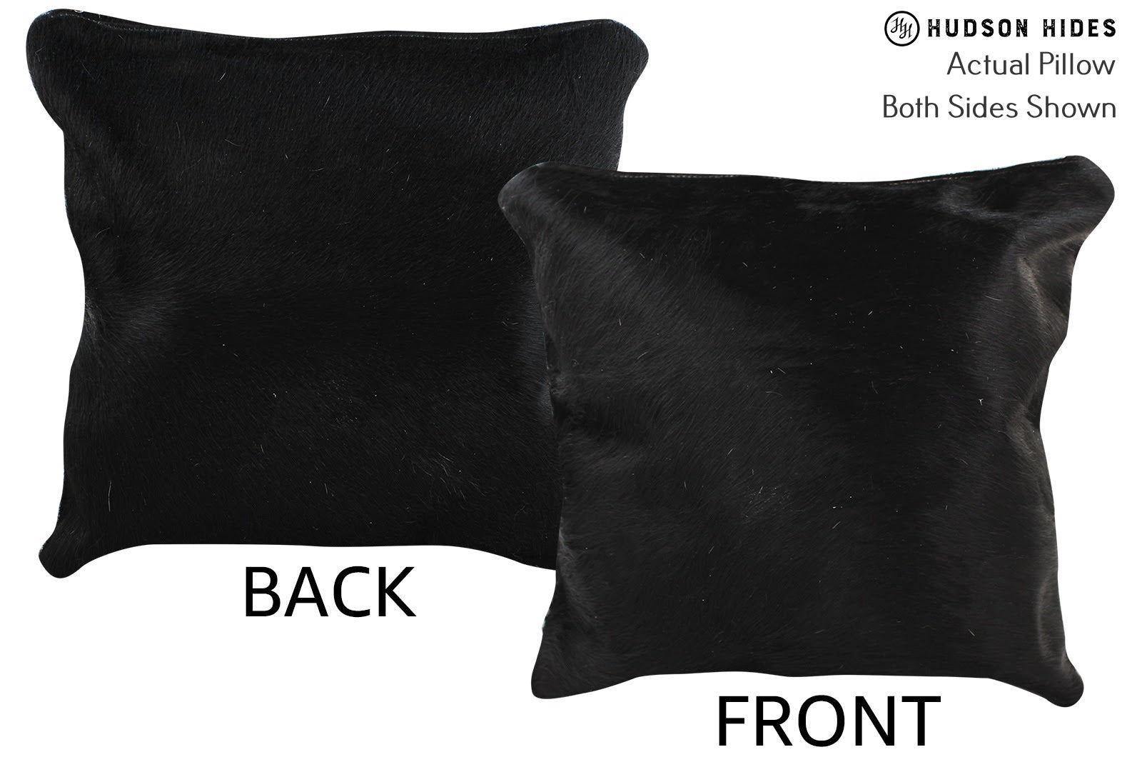 Solid Black Cowhide Pillow #74179