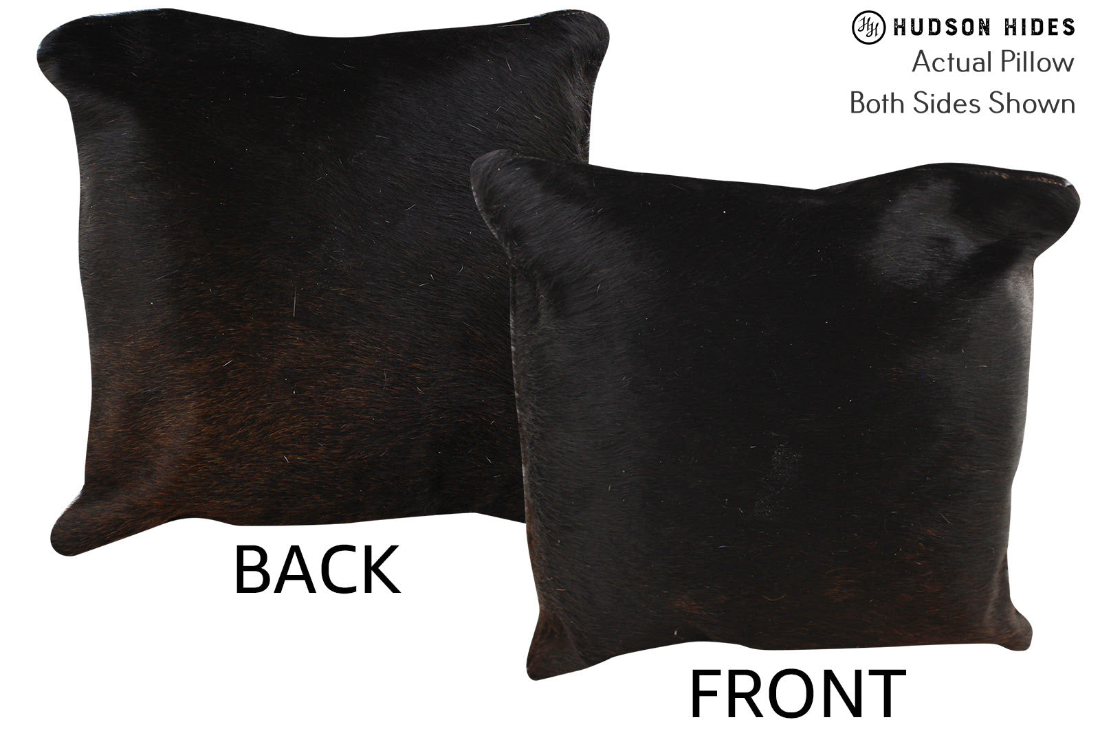 Solid Black Cowhide Pillow #74194